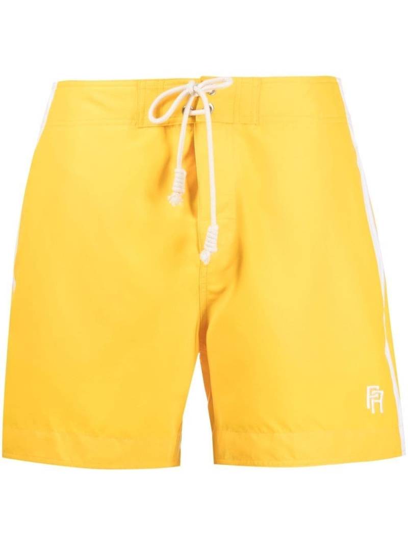 Palm Angels side-stripe swimming shorts - Yellow von Palm Angels