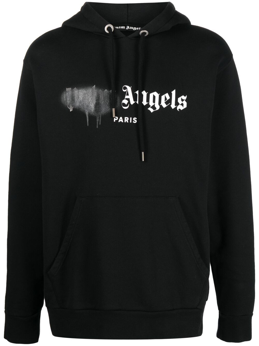 Palm Angels Paris sprayed-logo hoodie - Black von Palm Angels