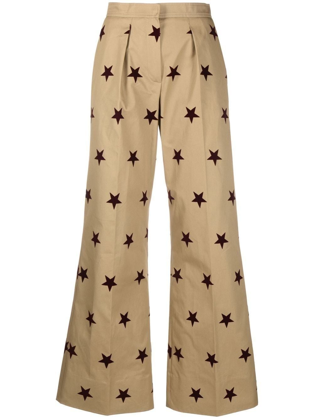 Palm Angels star print wide-leg tailored trousers - Neutrals von Palm Angels
