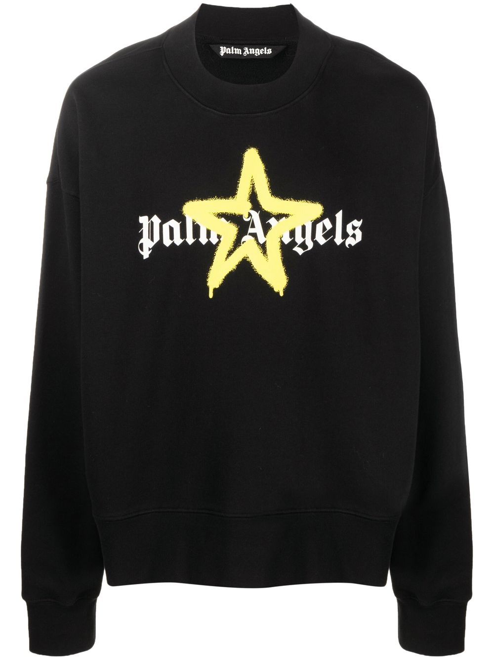 Palm Angels star sprayed-print sweatshirt - Black von Palm Angels