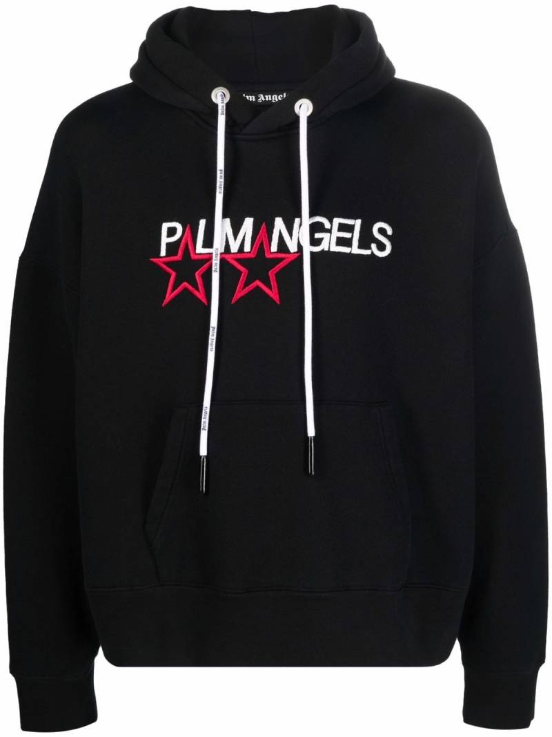 Palm Angels stars logo-embroidered hoodie - Black von Palm Angels