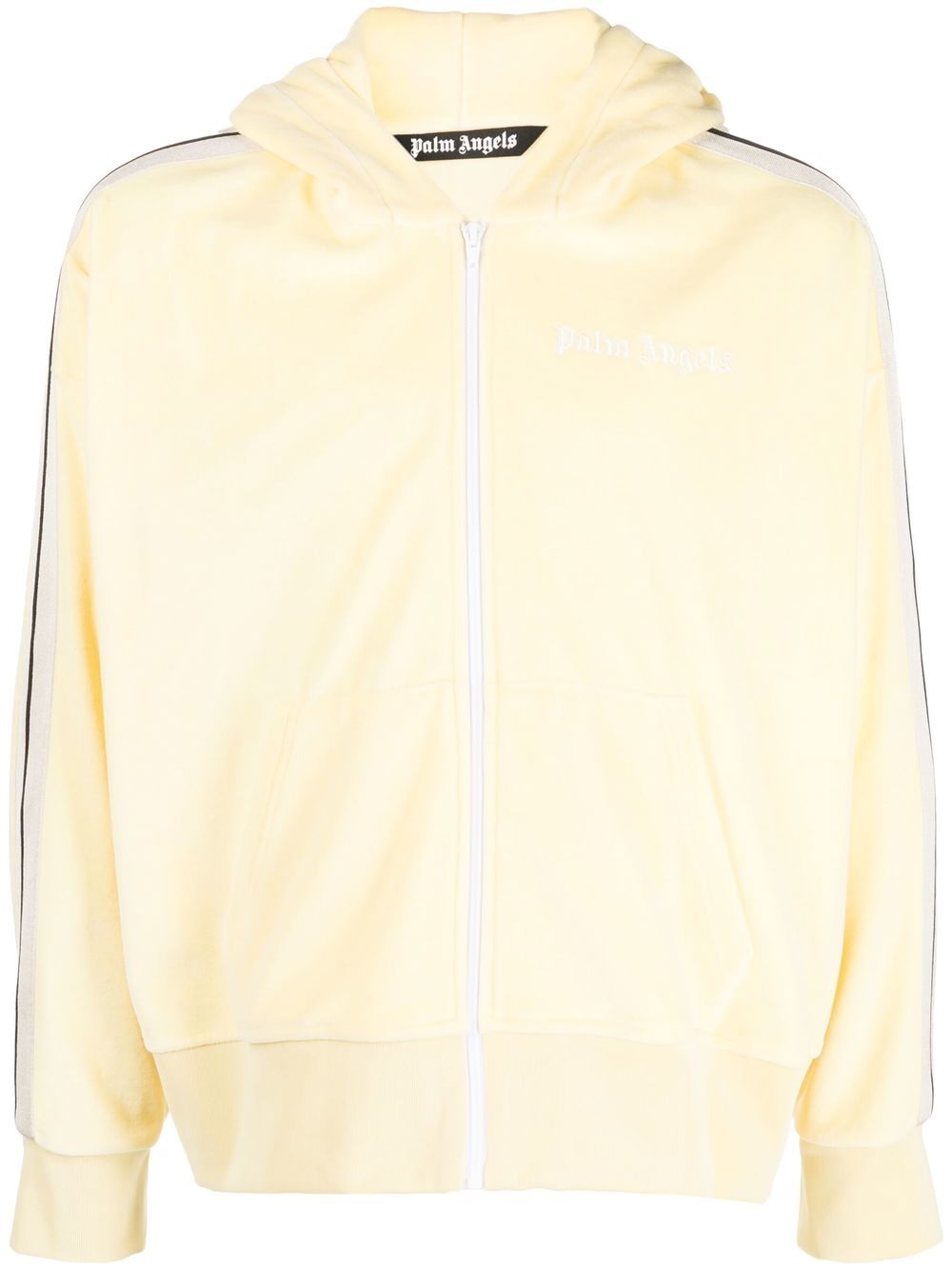 Palm Angels stripe-detail zip-up hoodie - Yellow von Palm Angels