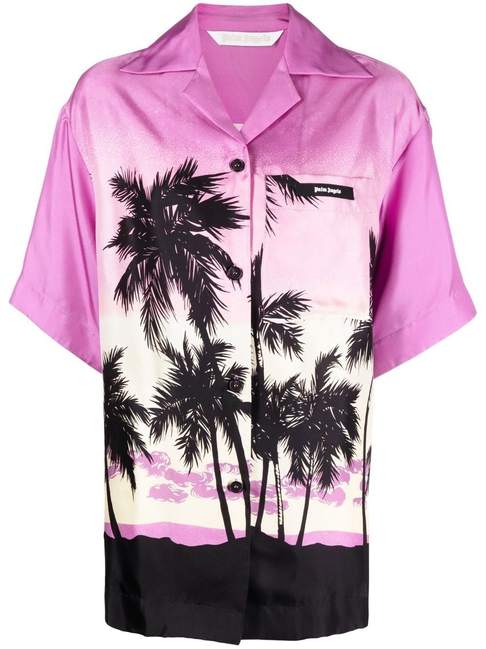 Palm Angels sunset-print bowling shirt - Purple von Palm Angels