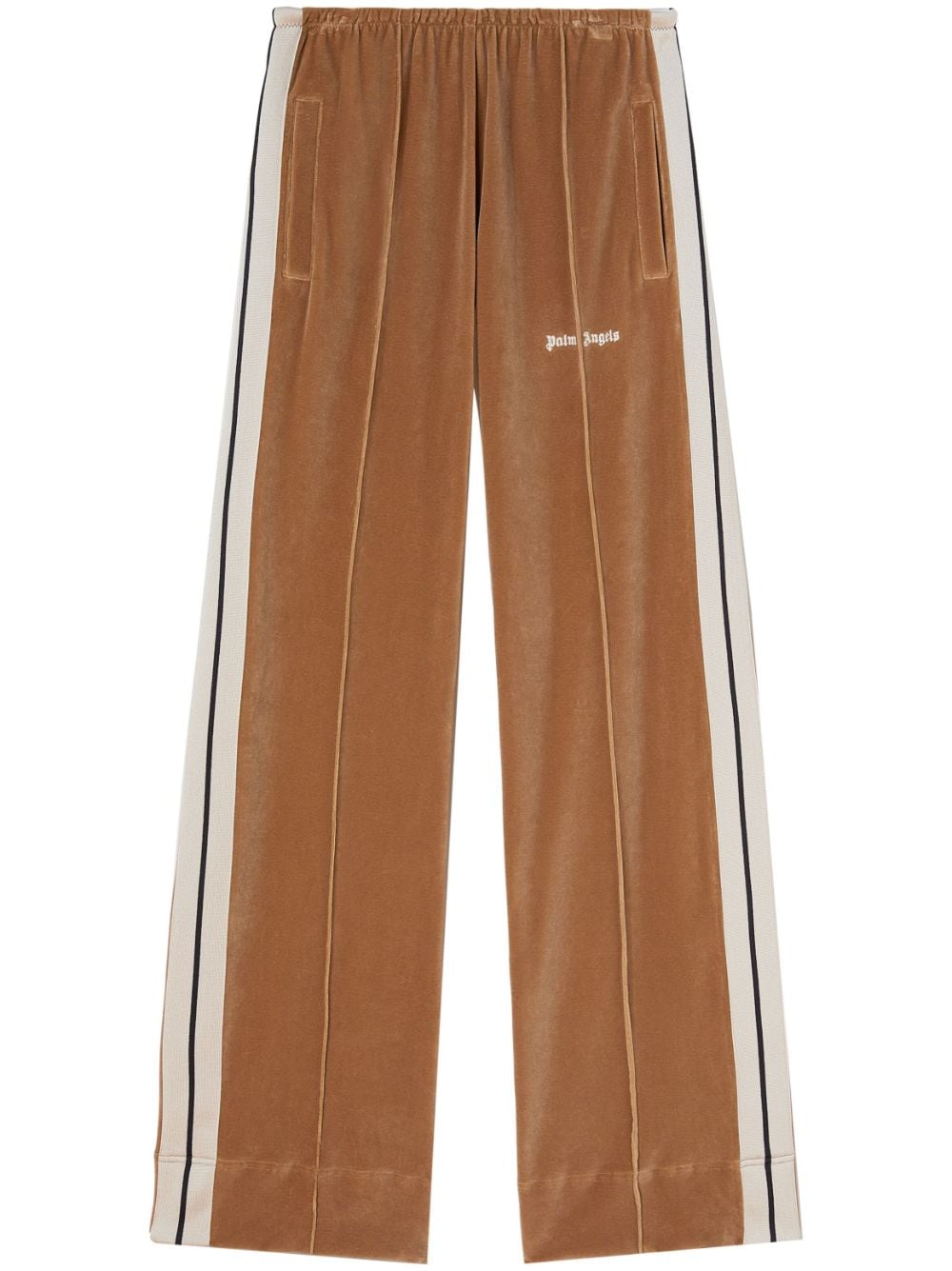 Palm Angels wide-leg velvet track pants - Brown von Palm Angels