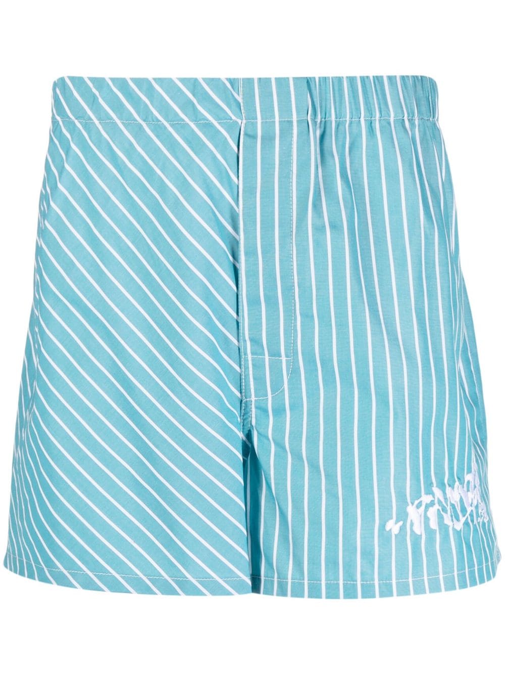 Palmer logo-print striped cotton shorts - Blue von Palmer