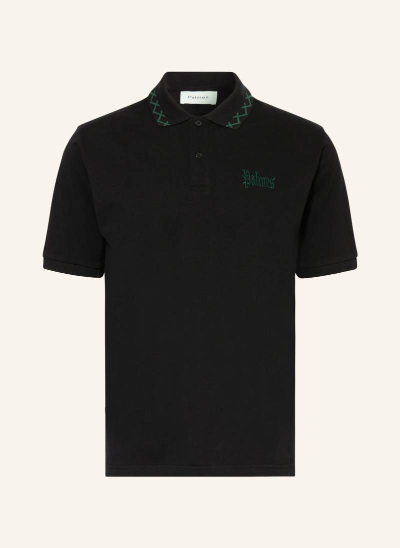 Palmes Piqué-Poloshirt Spencer schwarz von Palmes