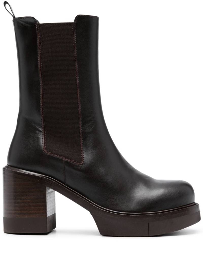 Paloma Barceló Reece 80mm leather boots - Brown von Paloma Barceló