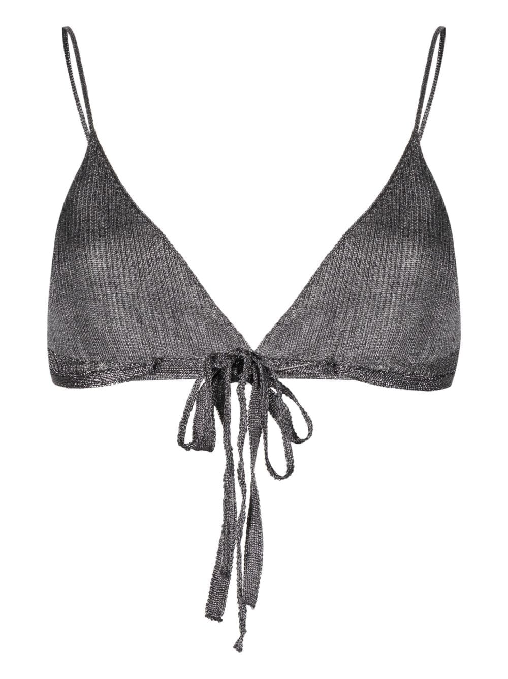 Paloma Wool metallic-effect knitted bikini top - Grey von Paloma Wool