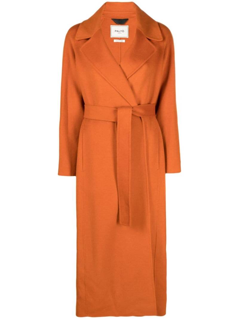 Paltò belted felted maxi coat - Orange von Paltò