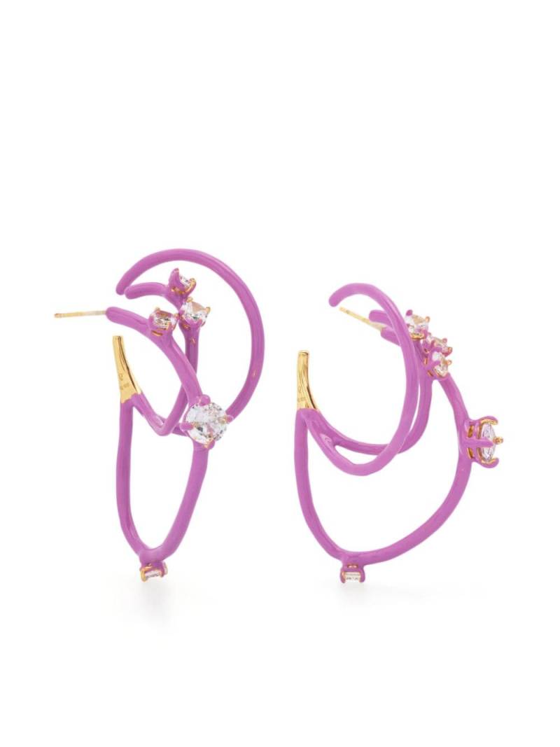 Panconesi crystal-embellished hoop earrings - Pink von Panconesi