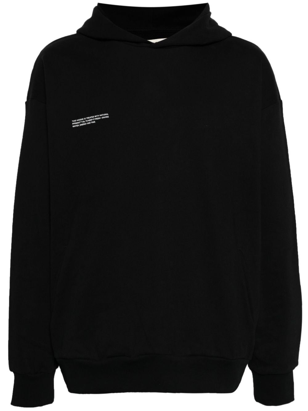 Pangaia logo-print organic-cotton hoodie - Black von Pangaia