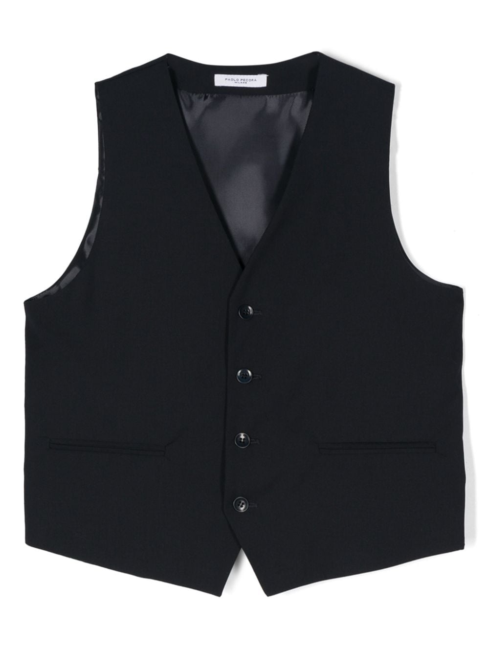 Paolo Pecora Kids V-neck tailored waistcoat - Blue von Paolo Pecora Kids