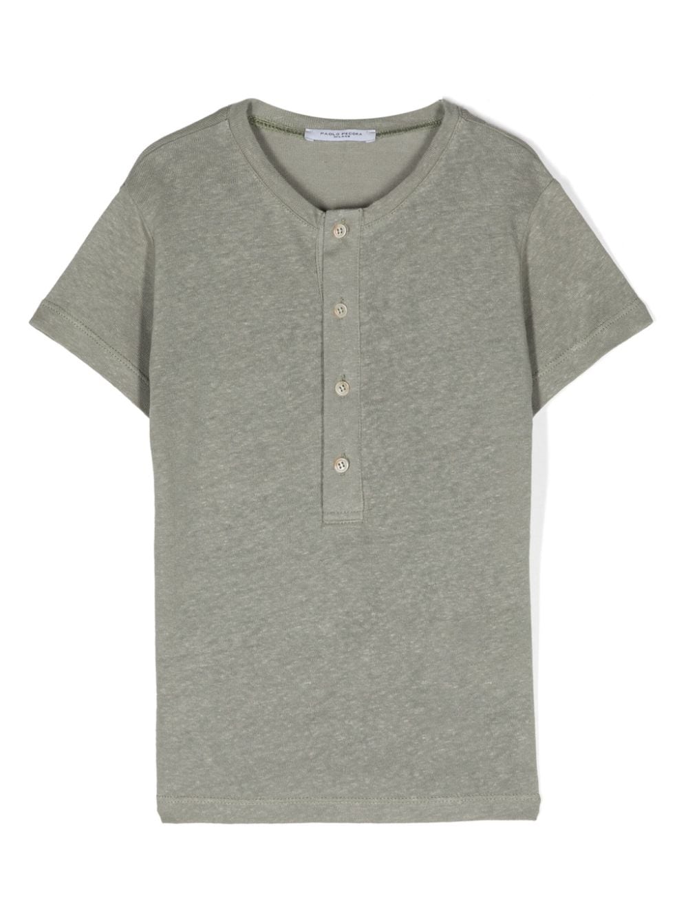 Paolo Pecora Kids button-placket cotton T-shirt - Green von Paolo Pecora Kids