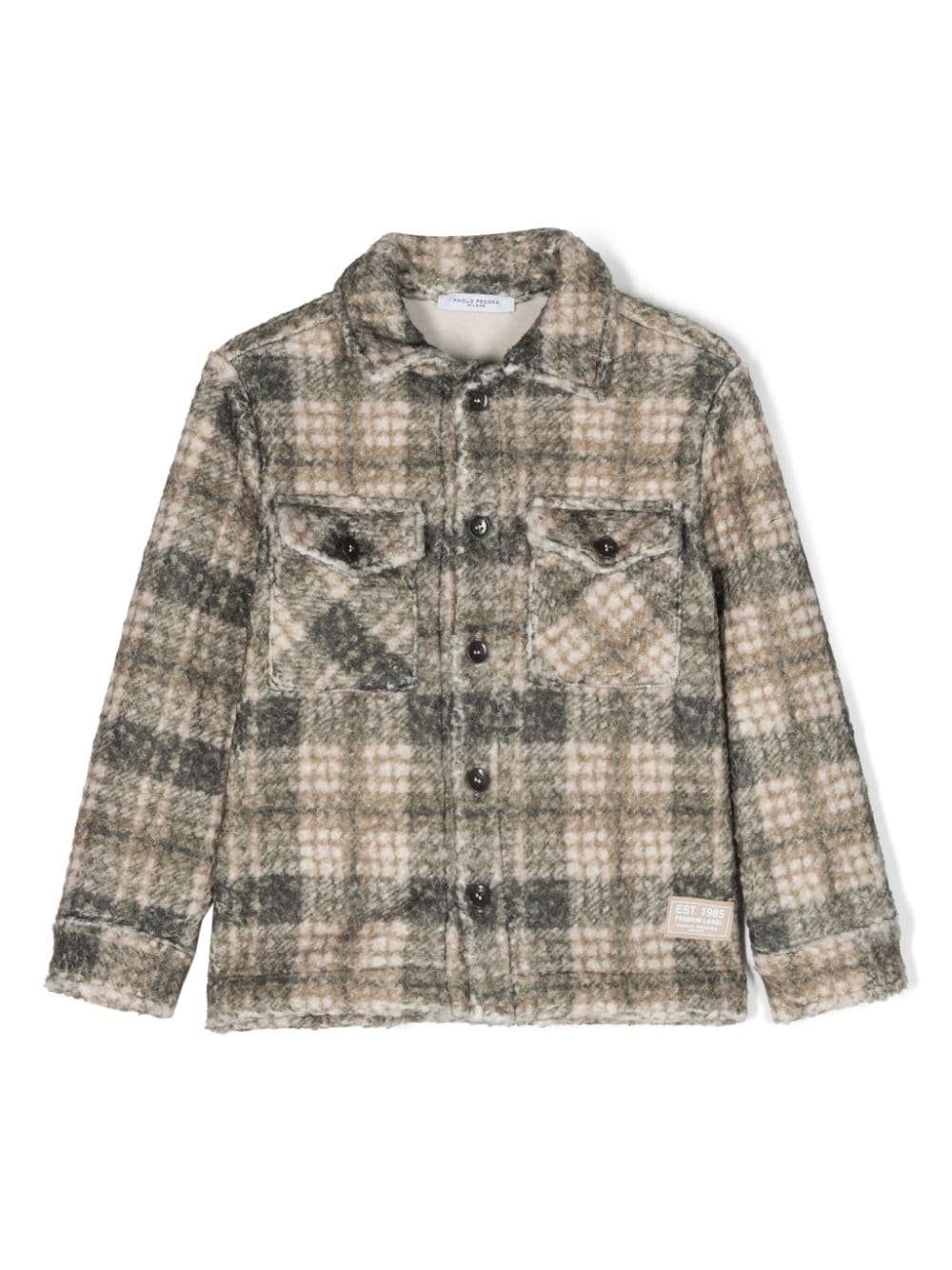 Paolo Pecora Kids button-up checked shirt jacket - Green von Paolo Pecora Kids