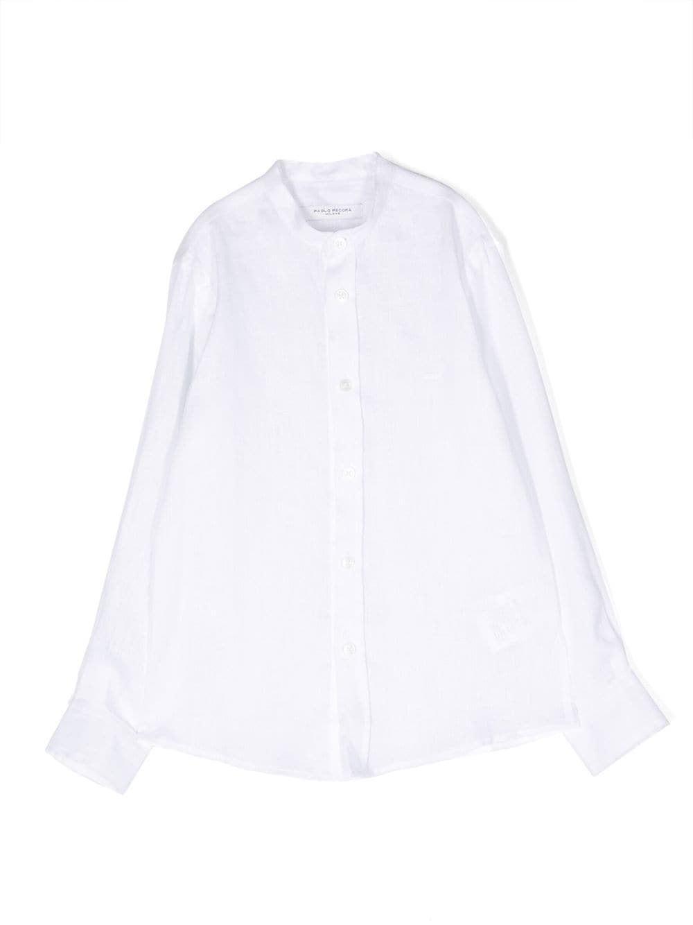 Paolo Pecora Kids collarless long-sleeved shirt - White von Paolo Pecora Kids