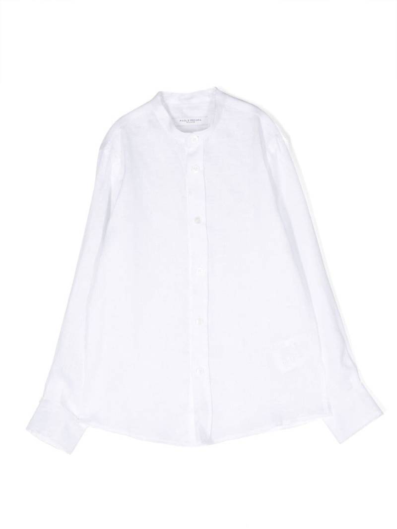 Paolo Pecora Kids collarless long-sleeved shirt - White von Paolo Pecora Kids