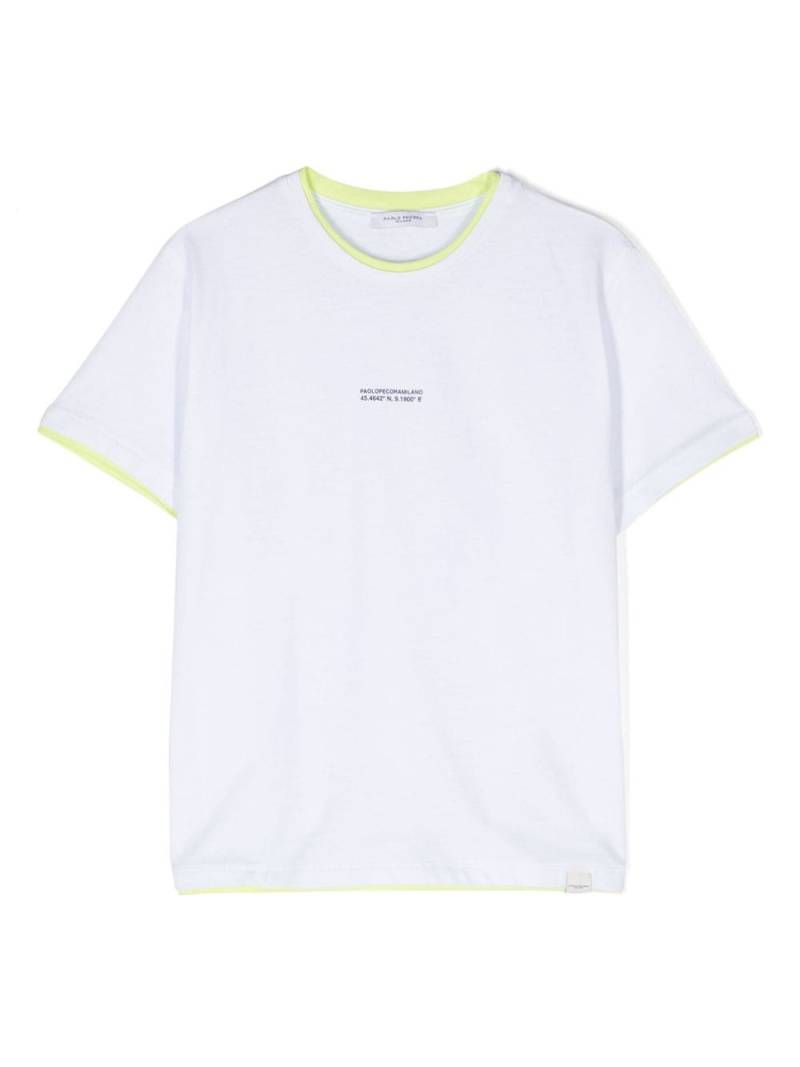 Paolo Pecora Kids contrasting-trim cotton T-shirt - White von Paolo Pecora Kids