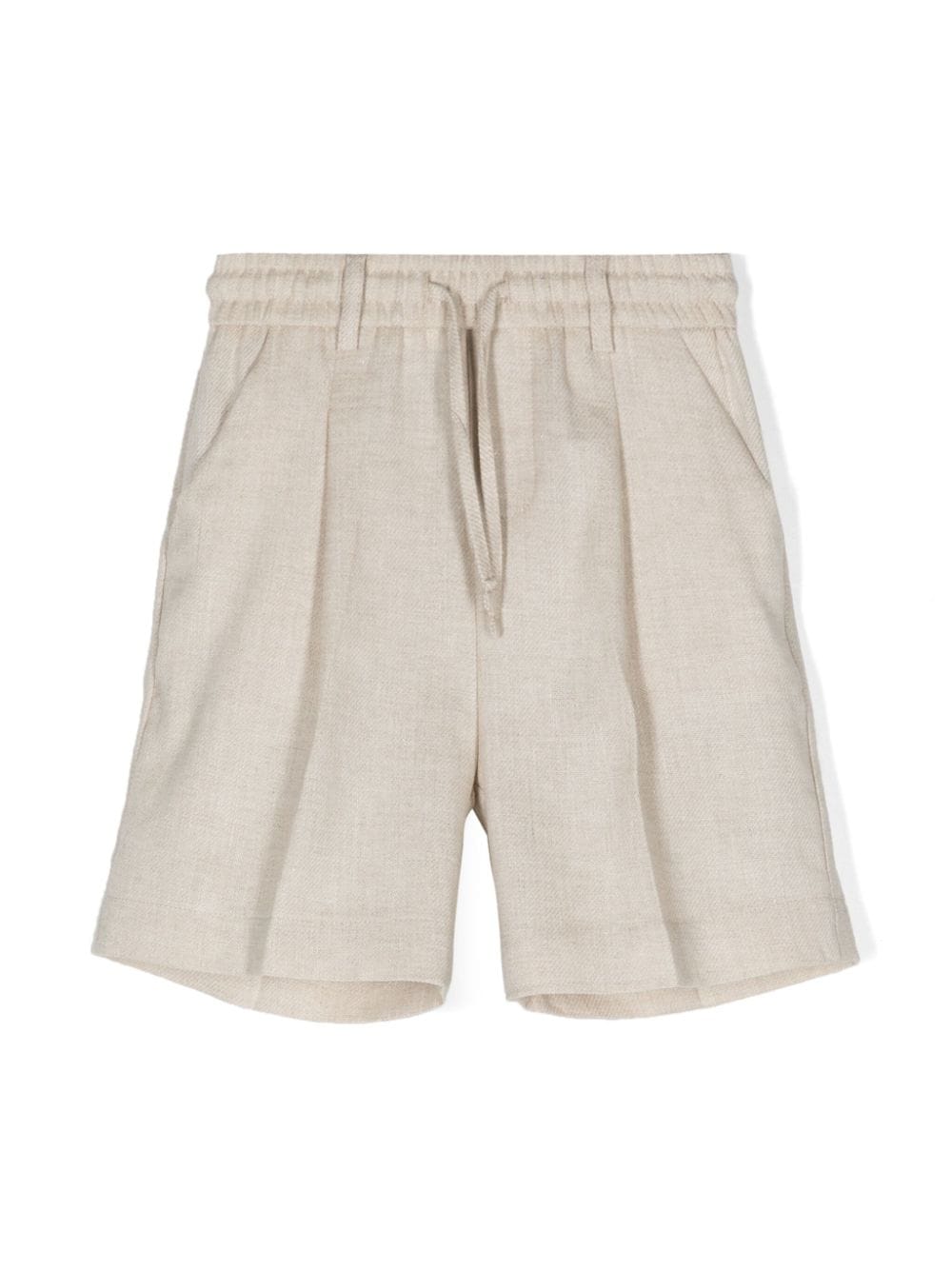 Paolo Pecora Kids dart-detail linen blend shorts - Neutrals von Paolo Pecora Kids