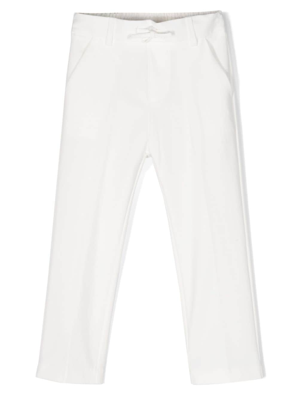 Paolo Pecora Kids drawstring-waist jersey chinos - White von Paolo Pecora Kids