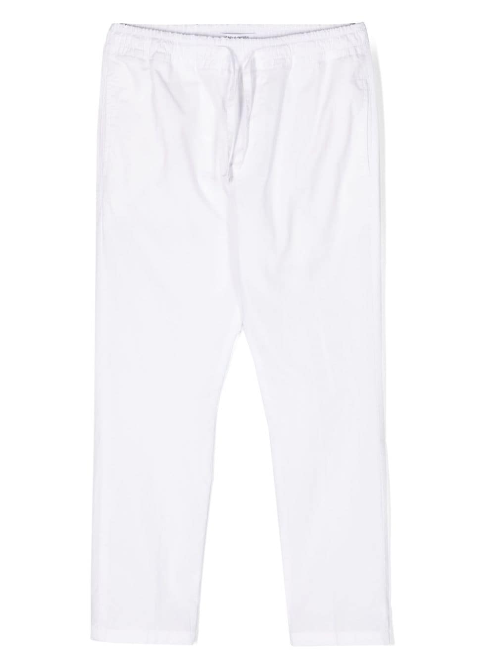 Paolo Pecora Kids elasticated-waist twill trousers - White von Paolo Pecora Kids