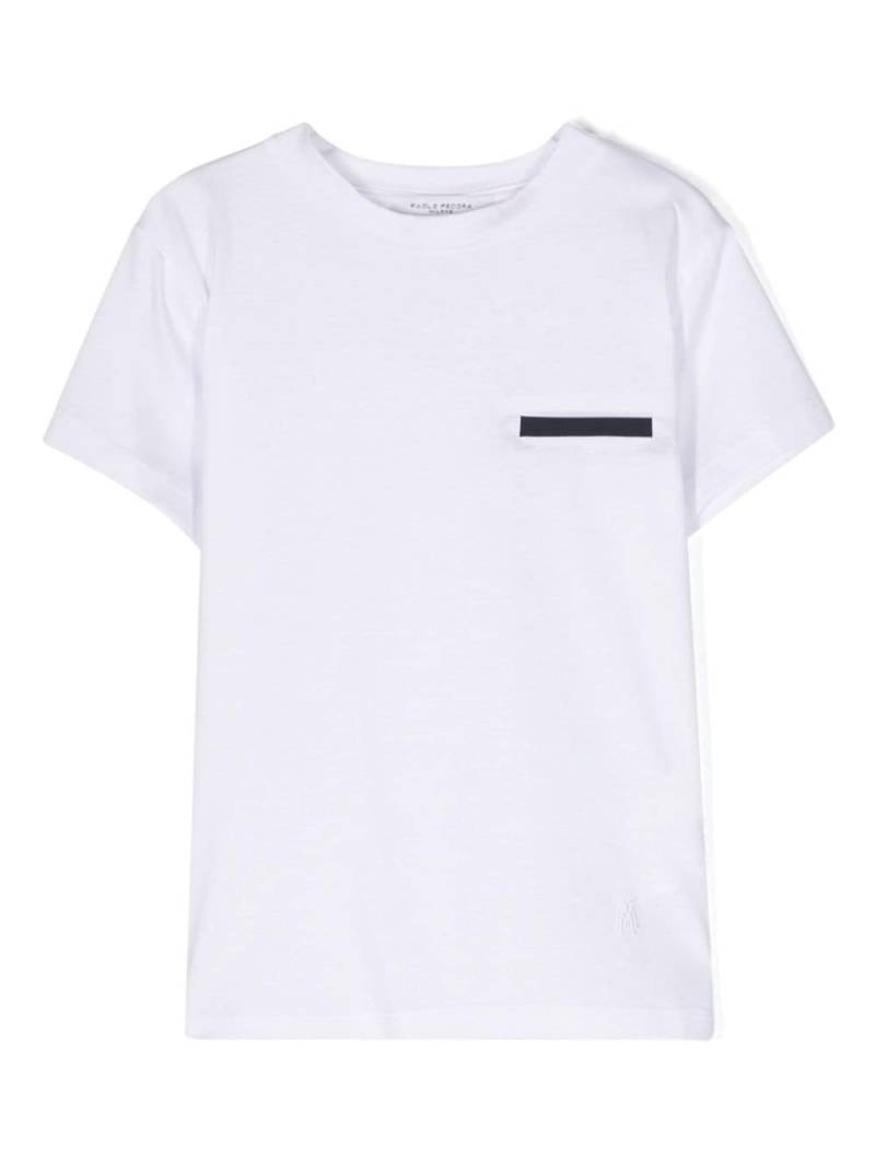 Paolo Pecora Kids faux-pocket cotton T-shirt - White von Paolo Pecora Kids