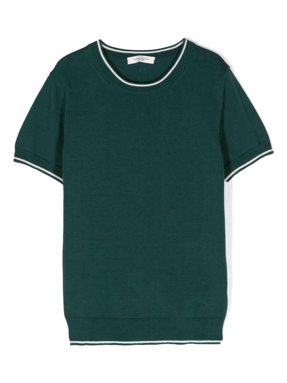 Paolo Pecora Kids knitted cotton T-shirt - Green von Paolo Pecora Kids