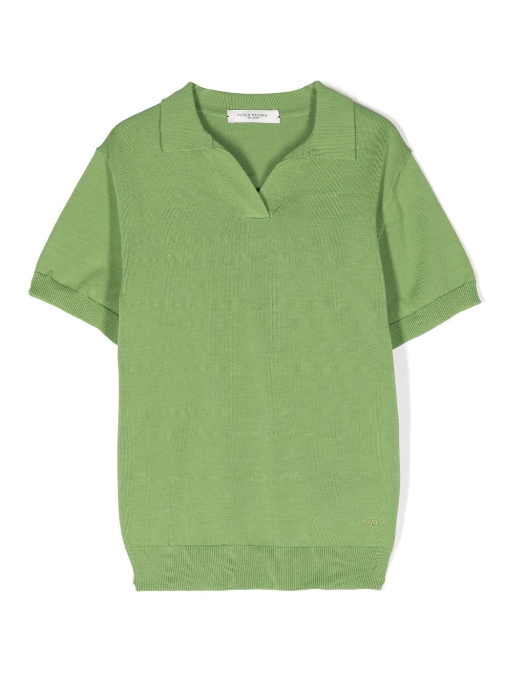 Paolo Pecora Kids knitted cotton polo shirt - Green von Paolo Pecora Kids