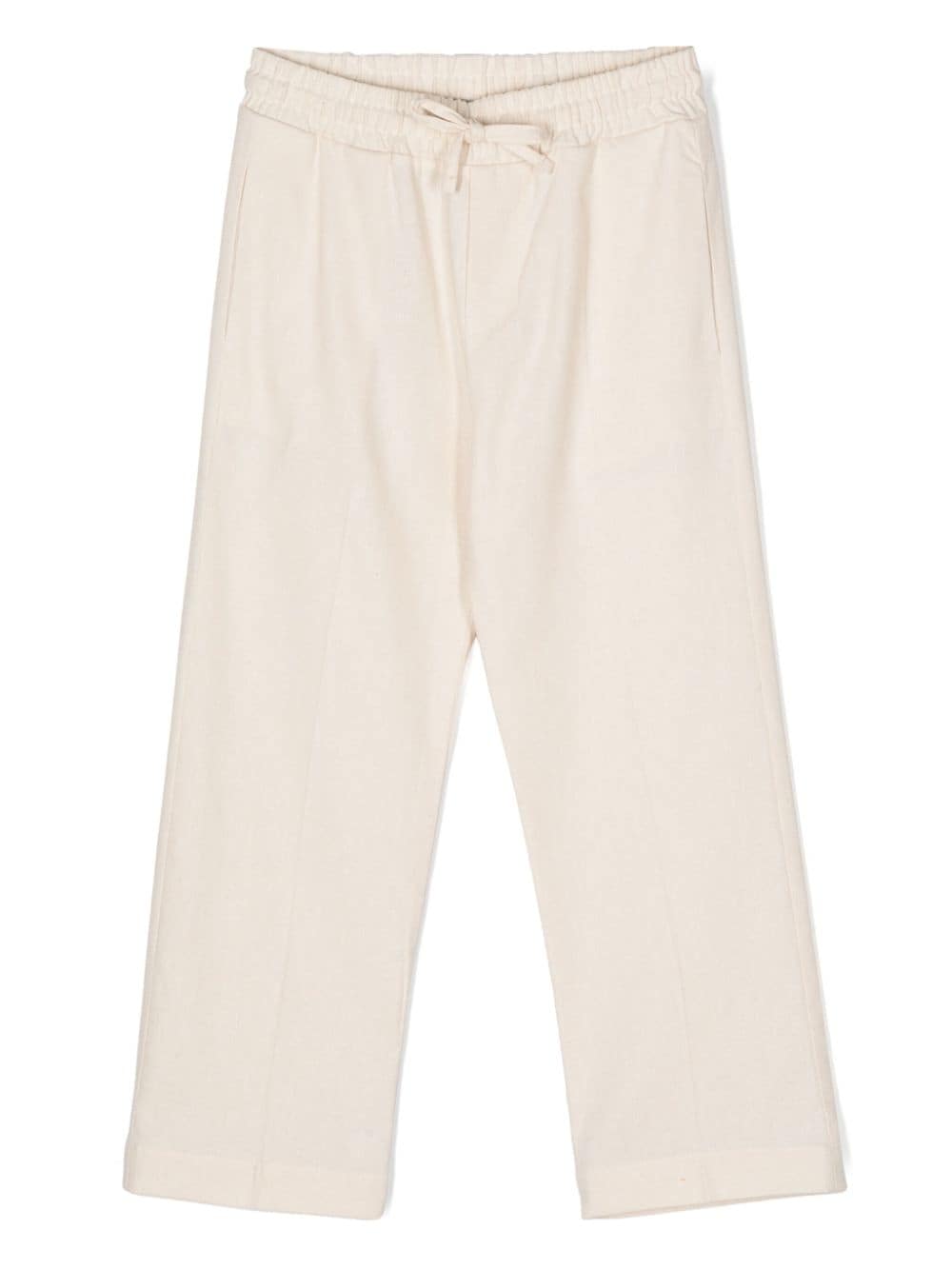 Paolo Pecora Kids logo-printed poplin trousers - Neutrals von Paolo Pecora Kids