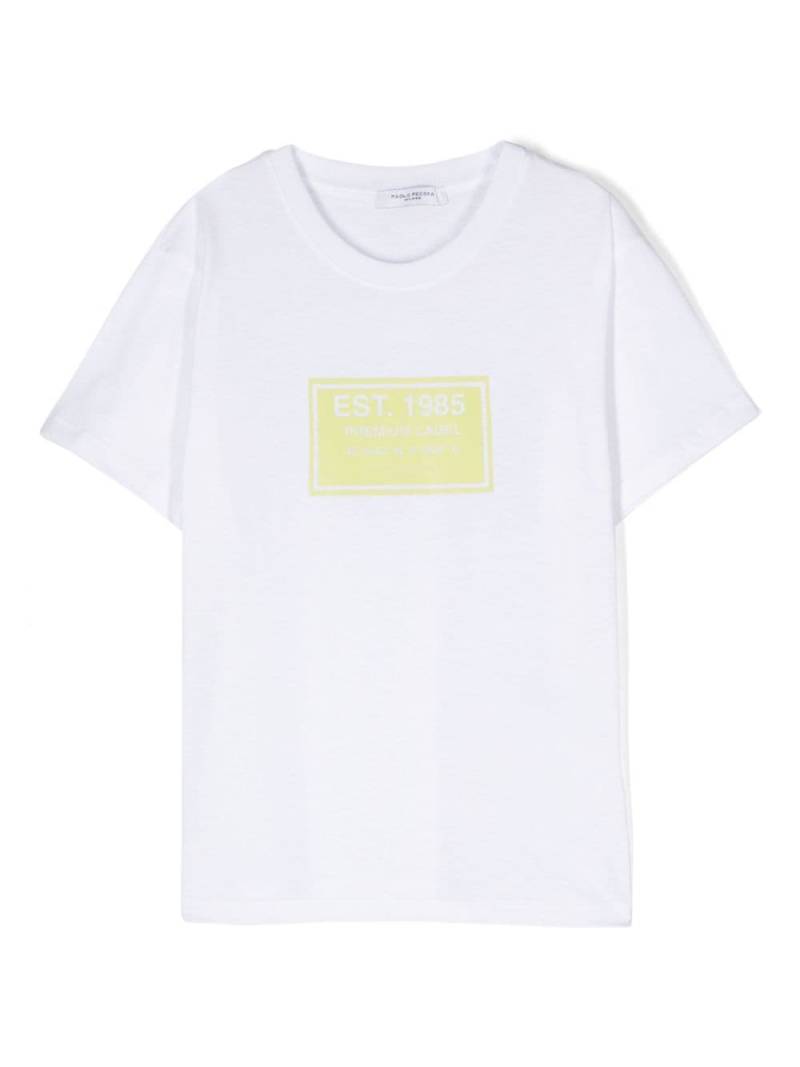 Paolo Pecora Kids logo-rubberised cotton T-shirt - White von Paolo Pecora Kids