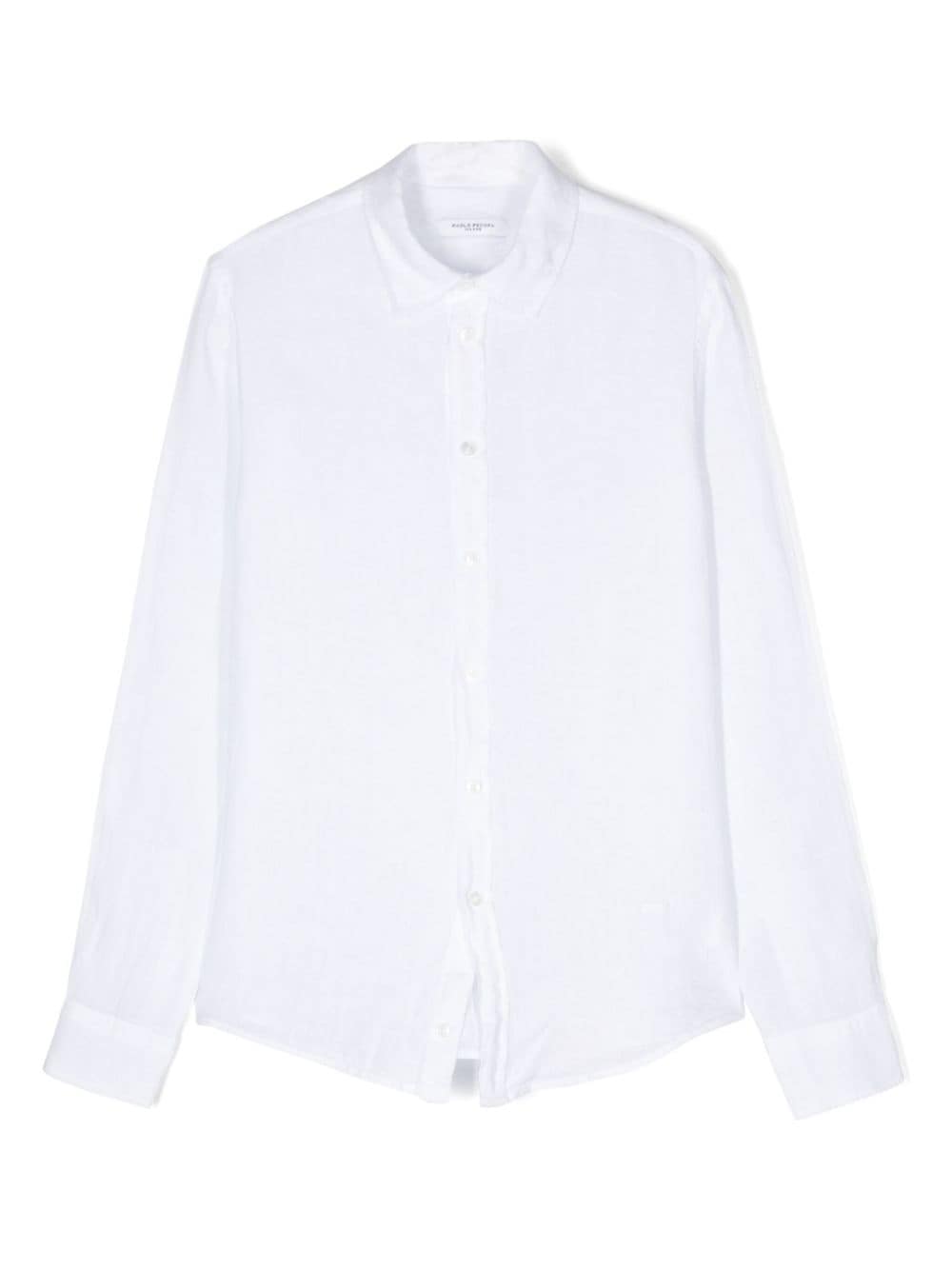 Paolo Pecora Kids long-sleeve linen shirt - White von Paolo Pecora Kids