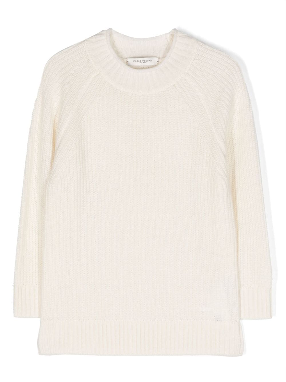 Paolo Pecora Kids long-sleeved crew-neck jumper - White von Paolo Pecora Kids