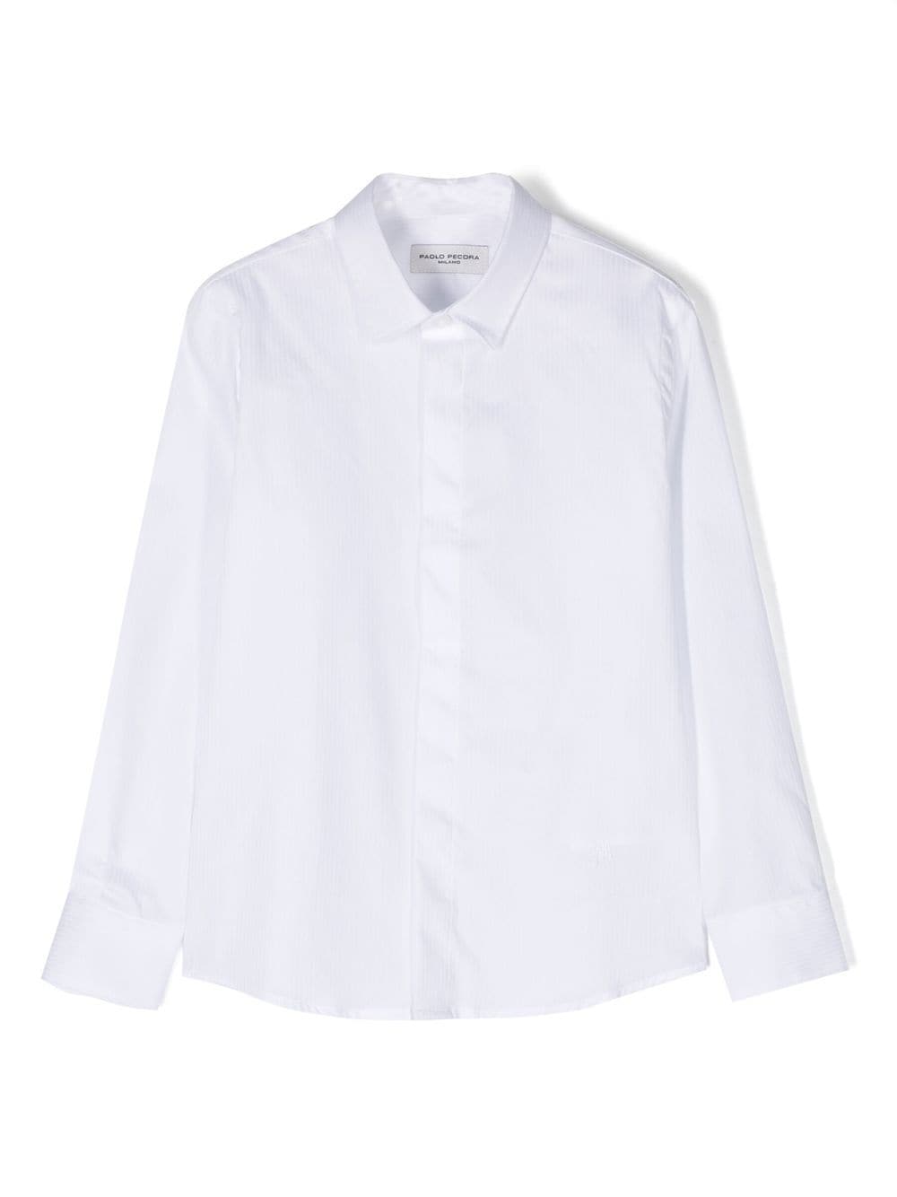 Paolo Pecora Kids longsleeved cotton shirt - White von Paolo Pecora Kids