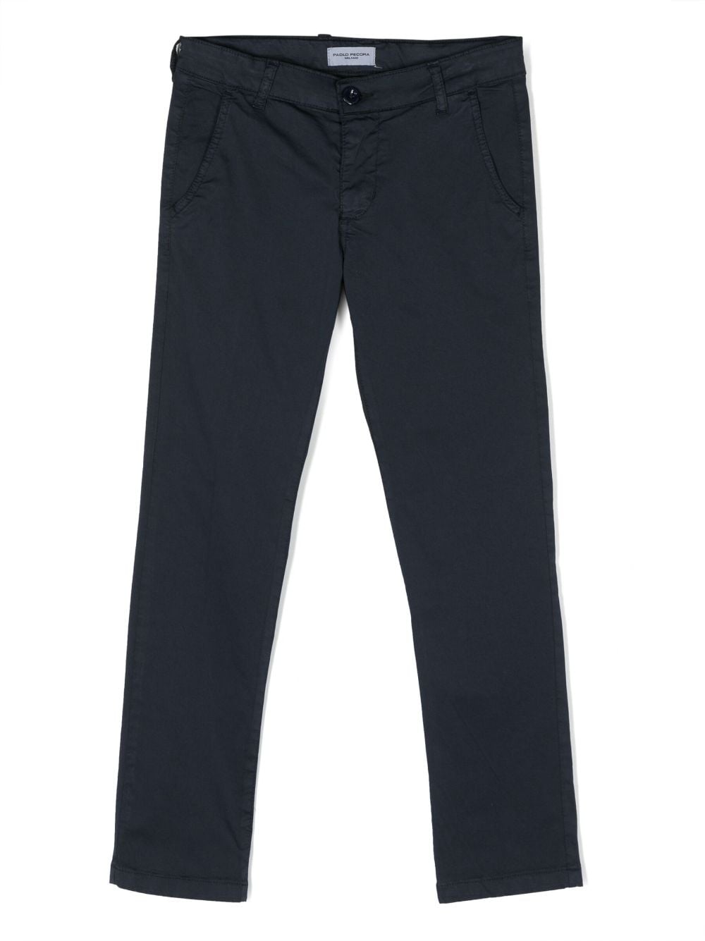 Paolo Pecora Kids mid-rise slim-fit trousers - Blue von Paolo Pecora Kids