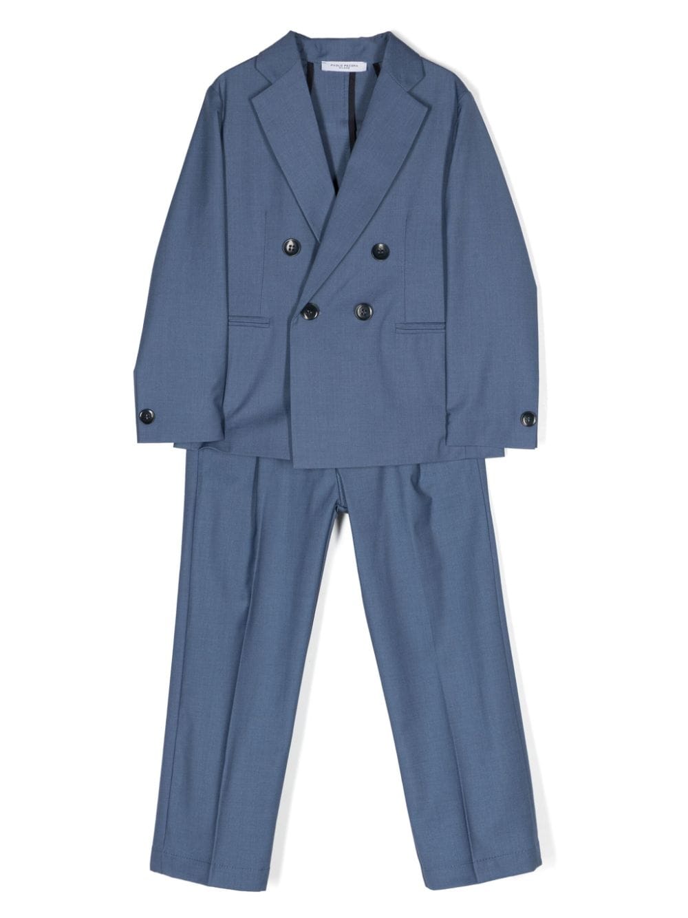 Paolo Pecora Kids notched-lapels double-breasted suit - Blue von Paolo Pecora Kids