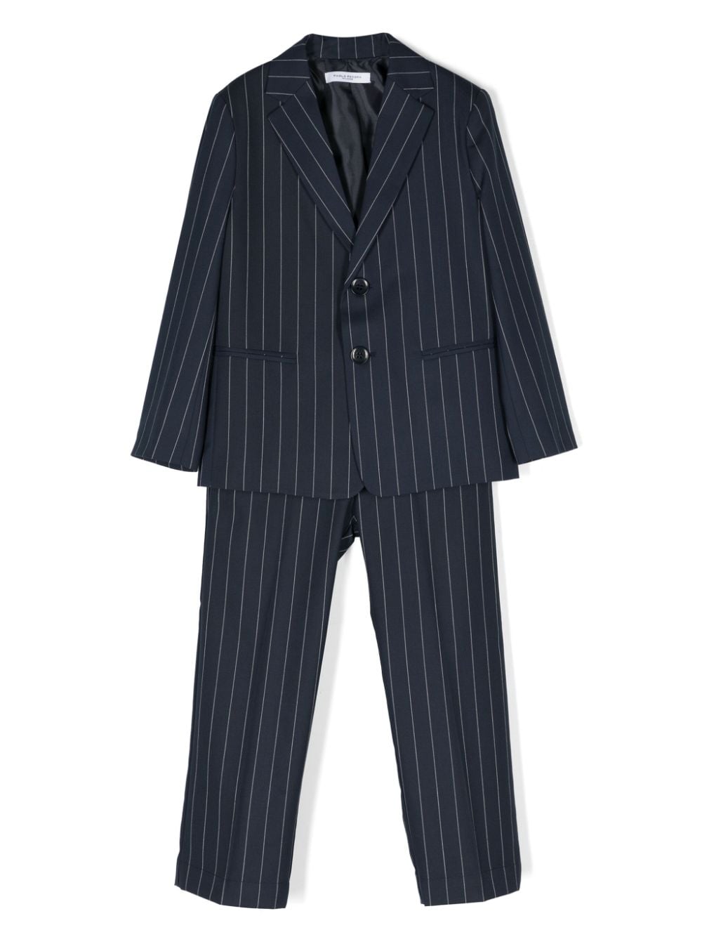 Paolo Pecora Kids pinstriped single-breasted suit - Blue von Paolo Pecora Kids