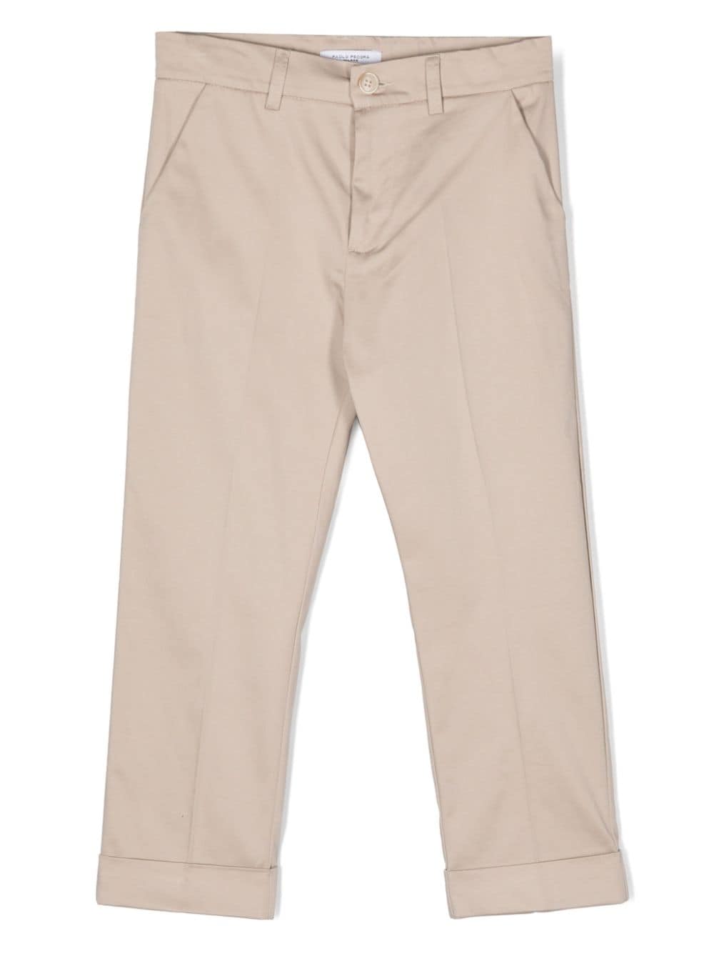 Paolo Pecora Kids pressed-crease smart trousers - Neutrals von Paolo Pecora Kids