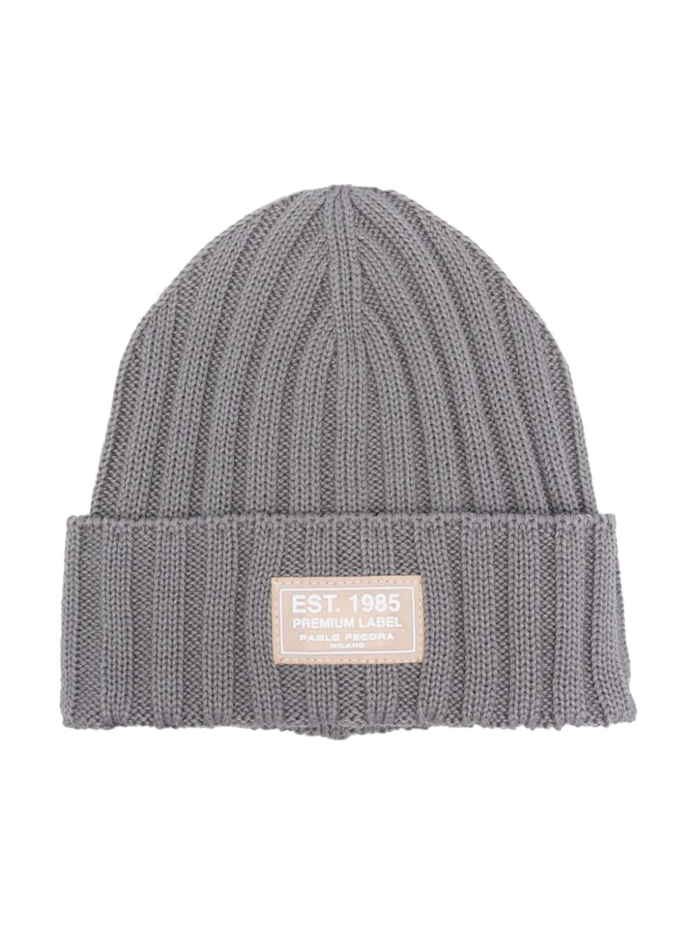 Paolo Pecora Kids ribbed-knit wool-blend beanie - Grey von Paolo Pecora Kids