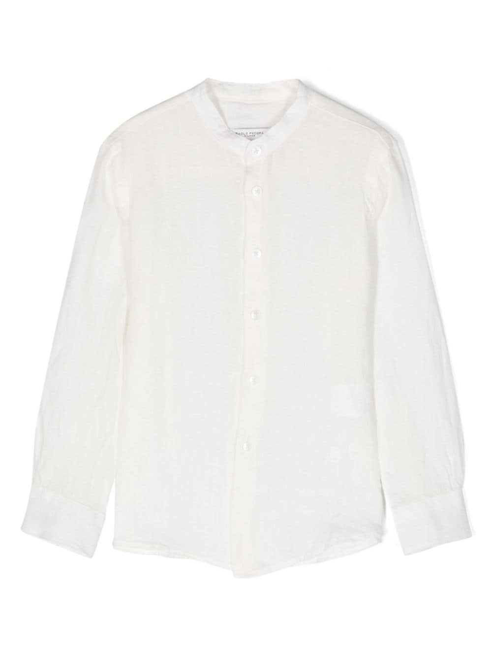 Paolo Pecora Kids semi-sheer button-up shirt - White von Paolo Pecora Kids