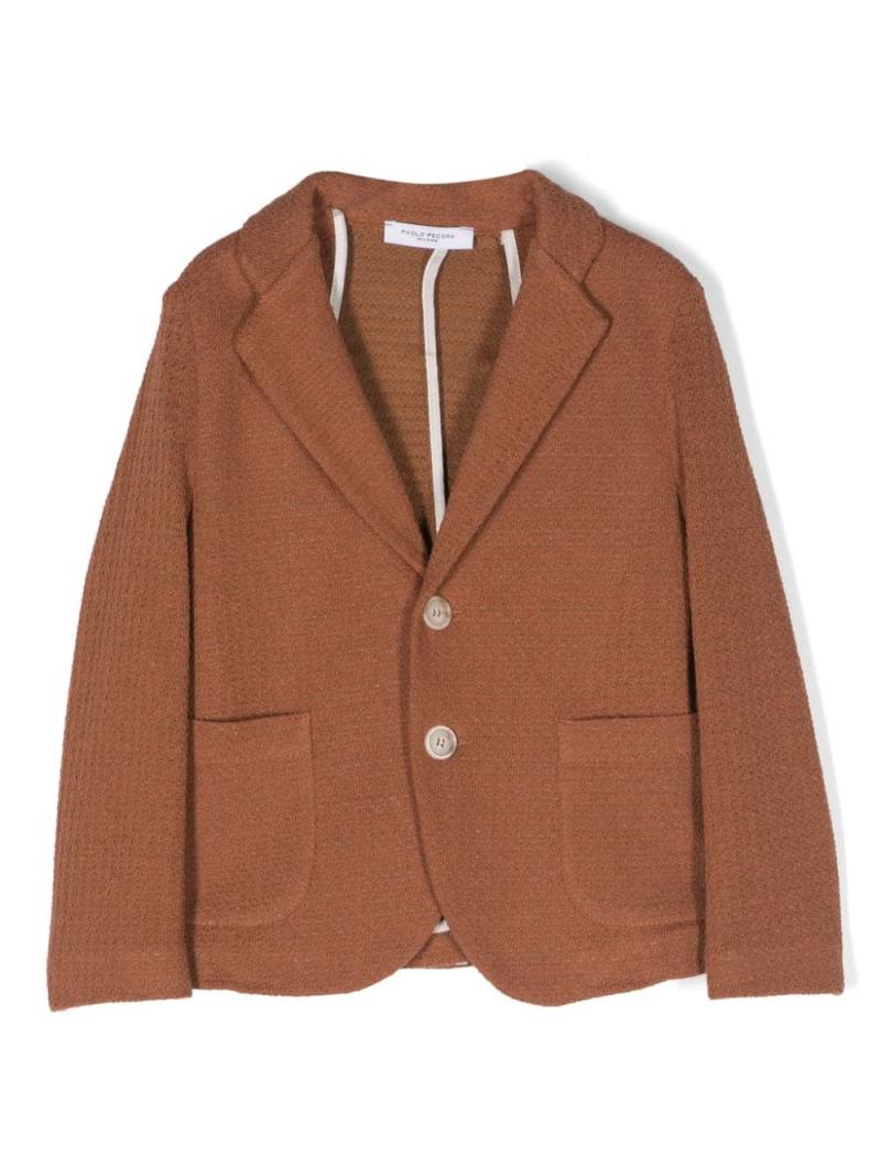 Paolo Pecora Kids single-breasted knitted blazer - Brown von Paolo Pecora Kids