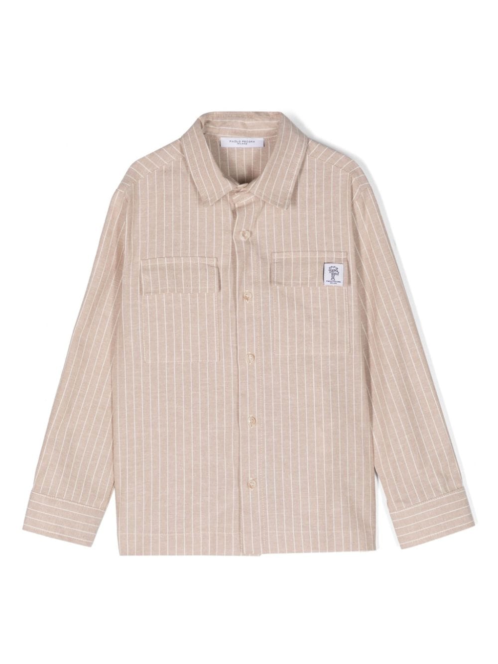 Paolo Pecora Kids striped button-up shirt - Neutrals von Paolo Pecora Kids