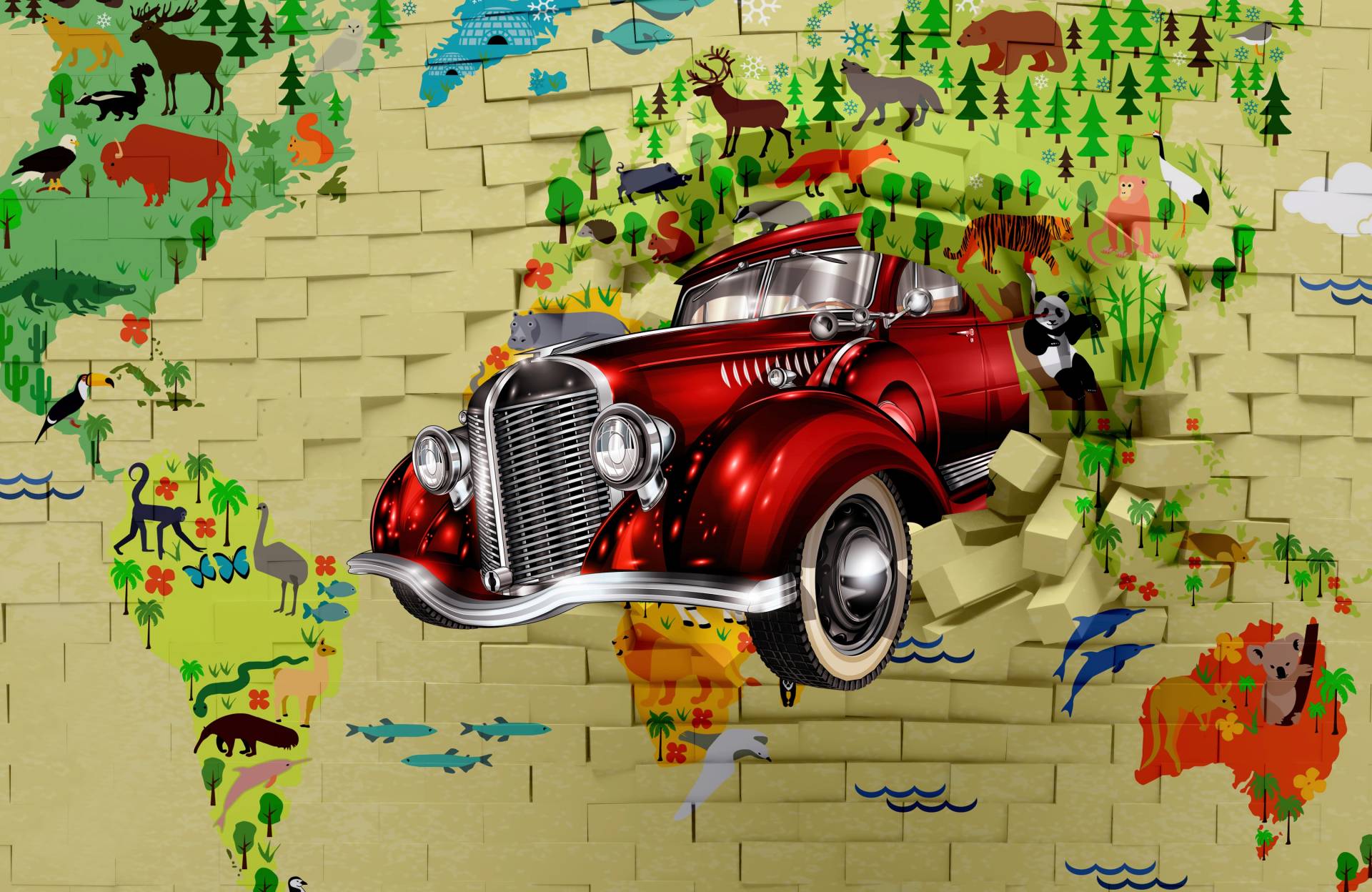 Papermoon Fototapete »3D ABSTRAKT DESIGN-VINTAGE OLDTIMER WANDDEKO XXL« Papermoon Fototapete »3D ABSTRAKT DESIGN-VINTAGE OLDTIMER WANDDEKO XXL« von Papermoon