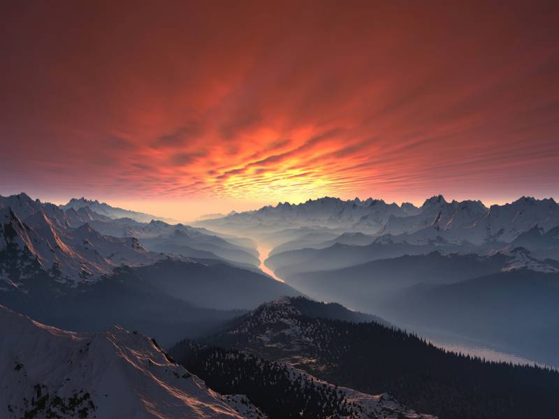 Papermoon Fototapete »ALPEN-SEE im Gebirge« von Papermoon