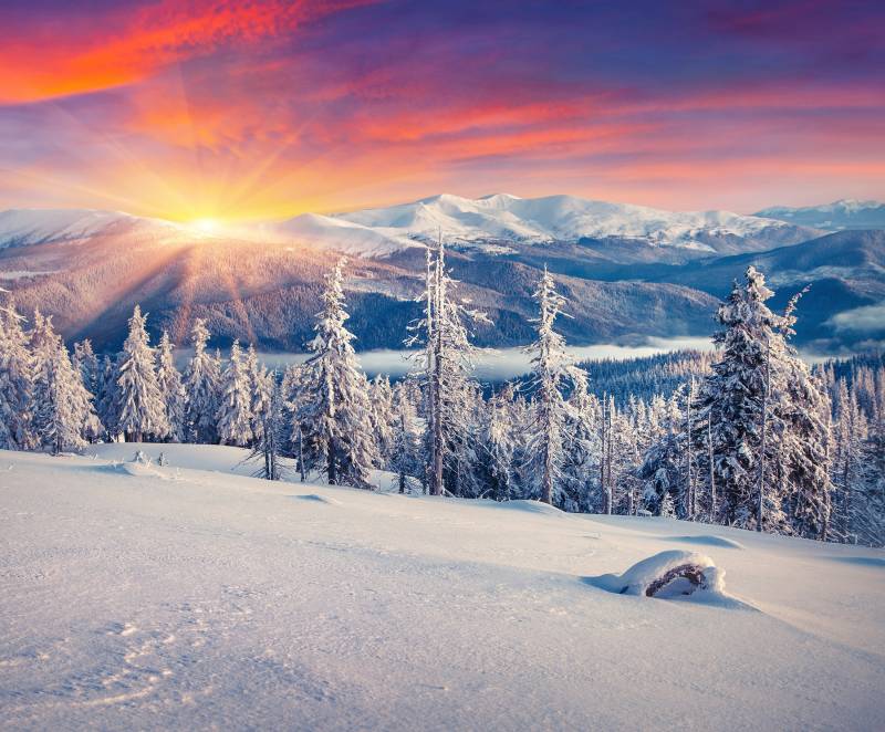 Papermoon Fototapete »ALPEN-WINTER GEBIRGE XXL« von Papermoon