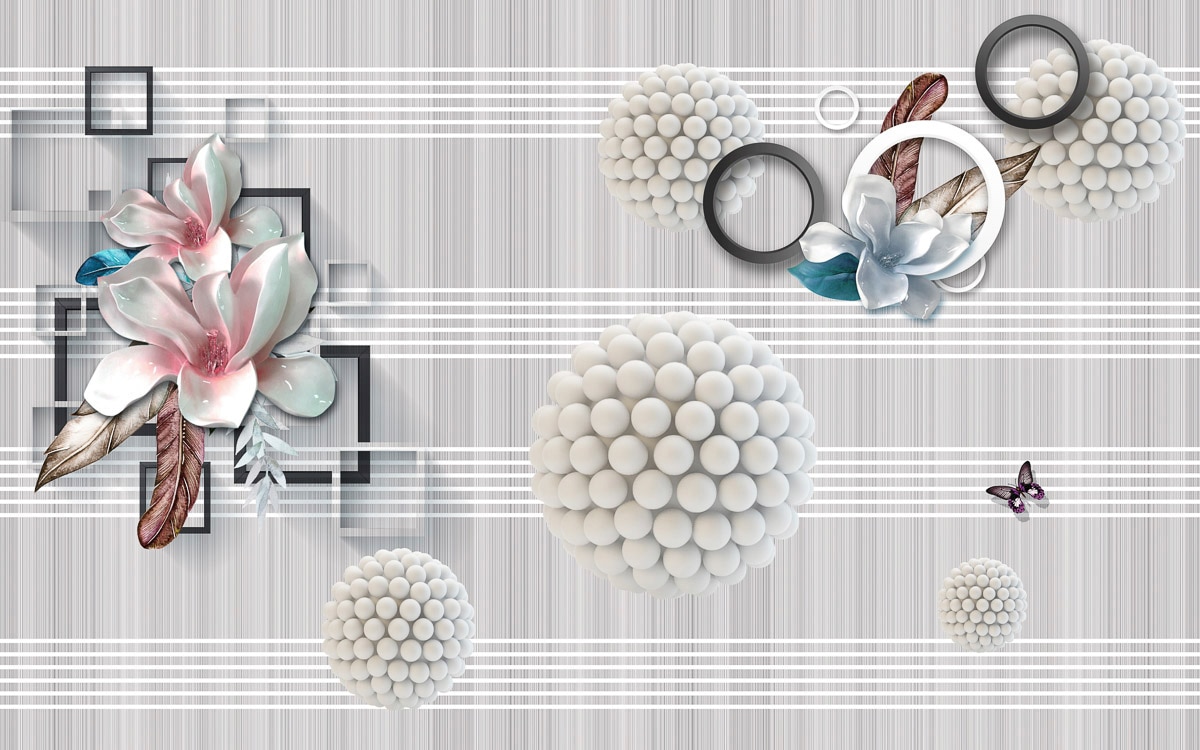 Papermoon Fototapete »Abstrakt 3D Effekt mit Blumen« Papermoon Fototapete »Abstrakt 3D Effekt mit Blumen« von Papermoon