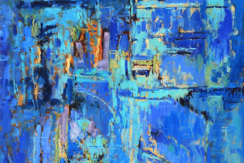 Papermoon Fototapete »Abstrakt Gemälde blau« von Papermoon