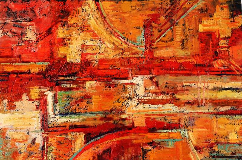 Papermoon Fototapete »Abstrakt Gemälde rot« von Papermoon
