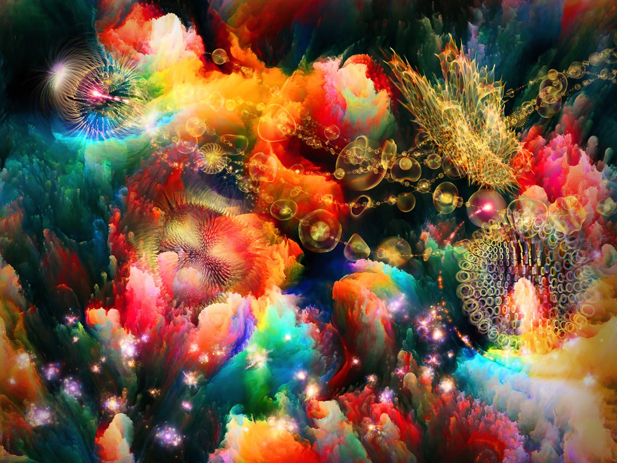 Papermoon Fototapete »Abstrakt mit Farben« von Papermoon