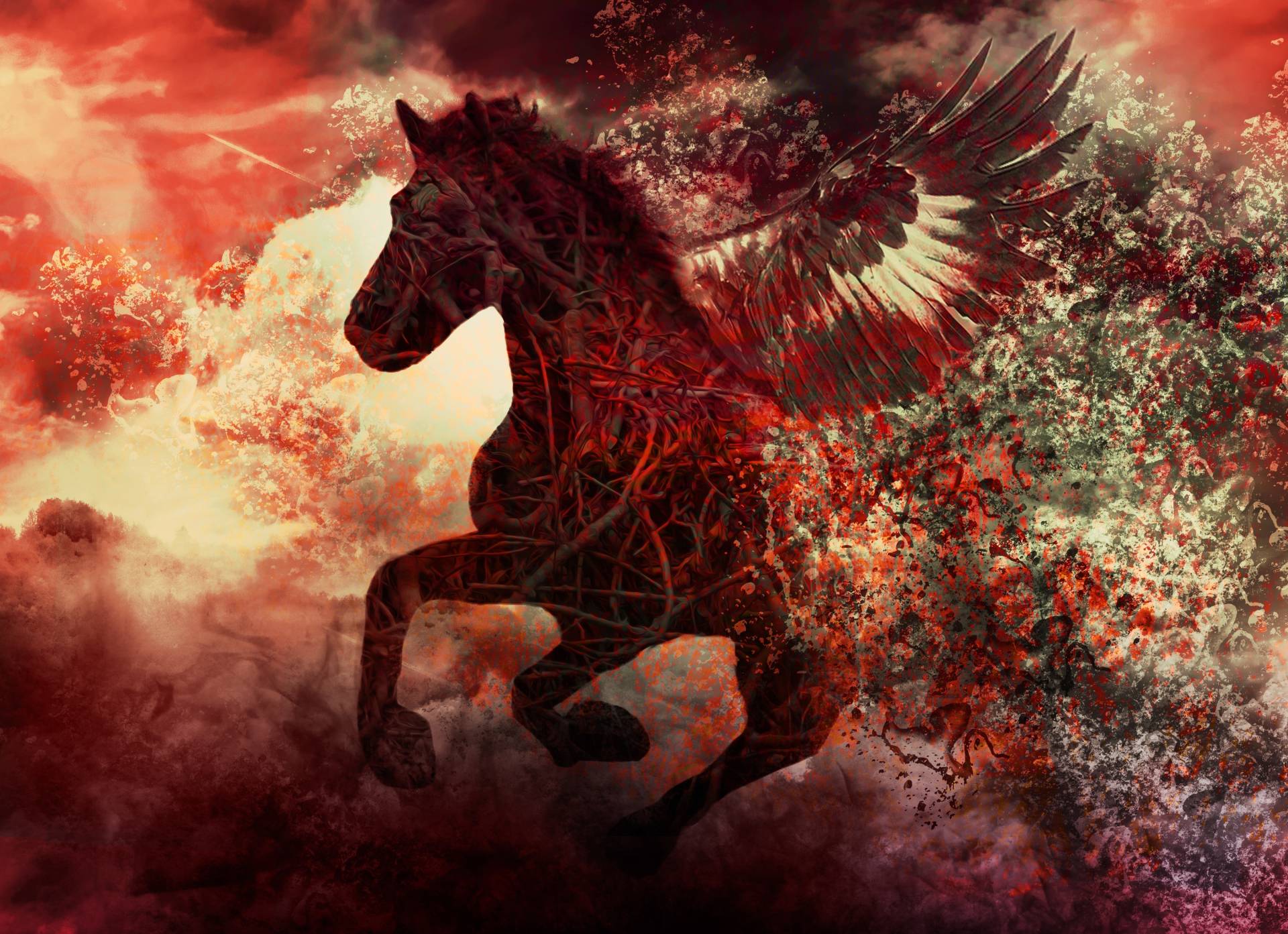 Papermoon Fototapete »Apocalypse Fantasy Horse« von Papermoon