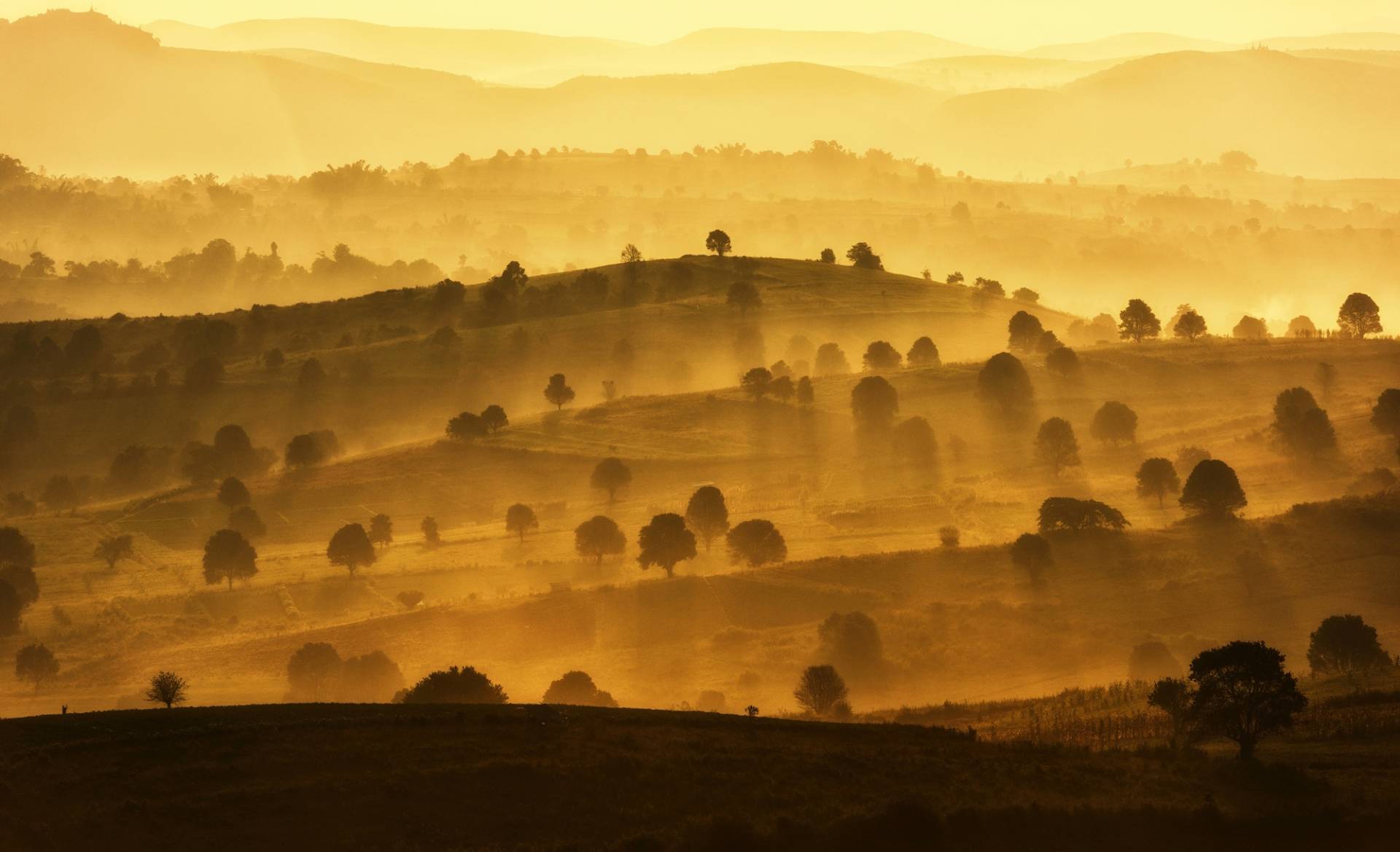 Papermoon Fototapete »BERGE-LANDSCHAFT DORF WIESE NEBEL GEBIRGE SONNE WALD« Papermoon Fototapete »BERGE-LANDSCHAFT DORF WIESE NEBEL GEBIRGE SONNE WALD« von Papermoon