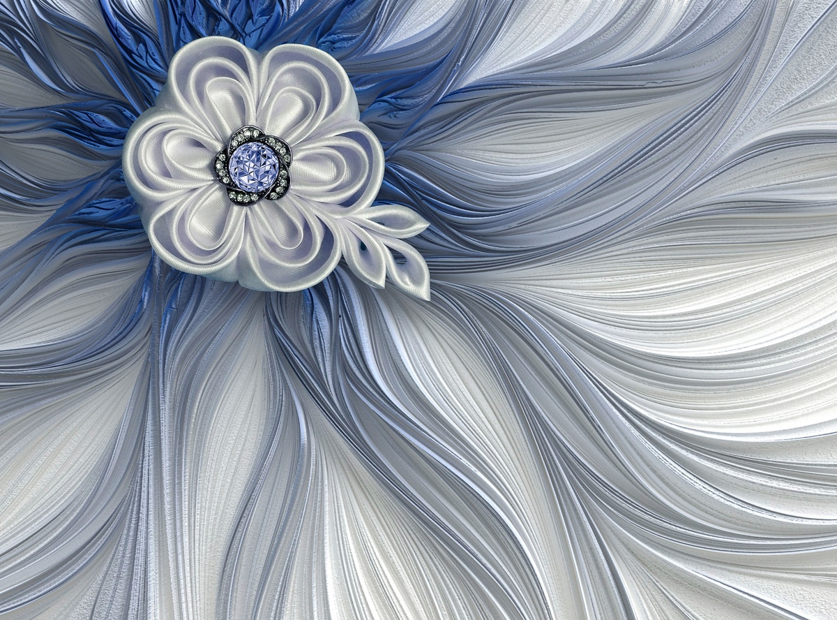 Papermoon Fototapete »Blume Weiss Blau«, Vliestapete, hochwertiger Digitaldruck, inklusive Kleister von Papermoon